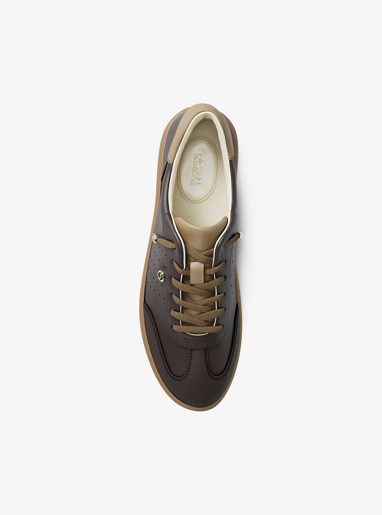 Scotty Embellished Leather Sneaker - CHOCOLATE