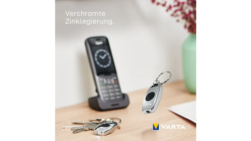 VARTA Metal Key Chain Light mit Batterien 2CR2016 Blister