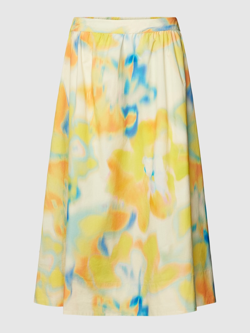 Midirock im Batik-Look Modell 'JASINAA' in gelb
