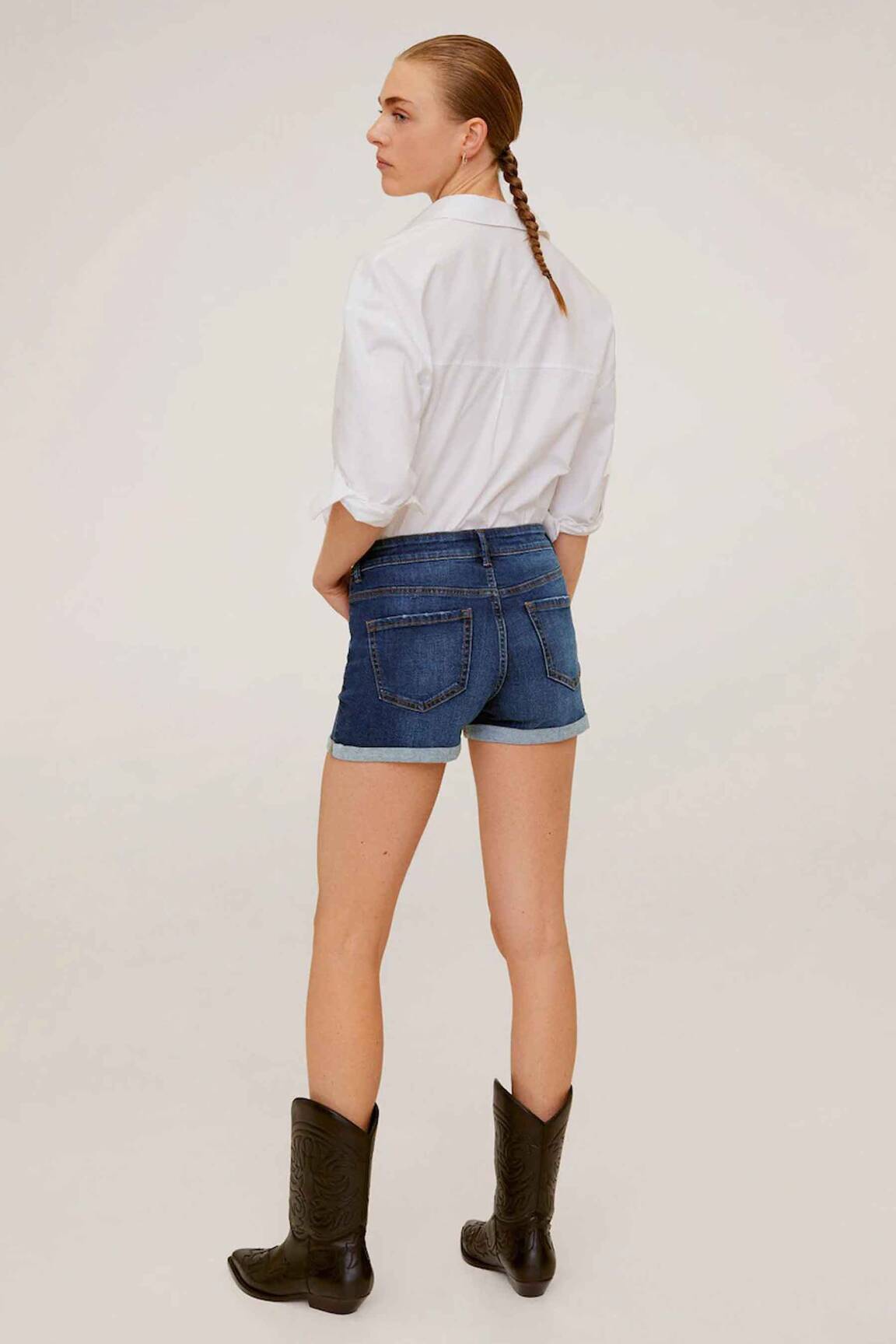 Mango Shorts 1 Femme couleur bleu
