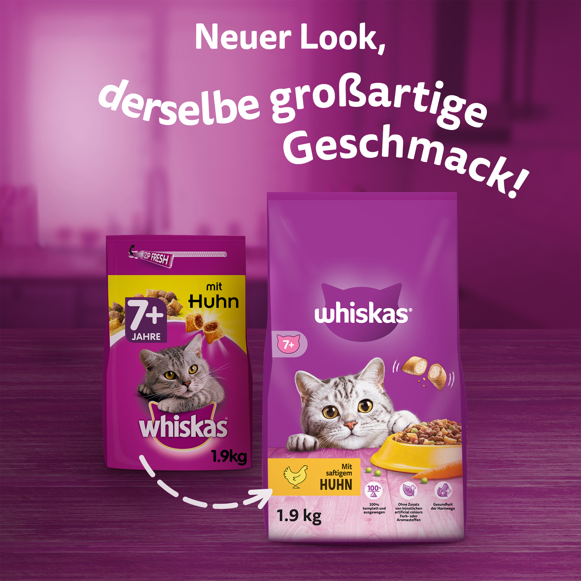 Whiskas Trockenfutter Whiskas Senior 7+ 1,9 kg
