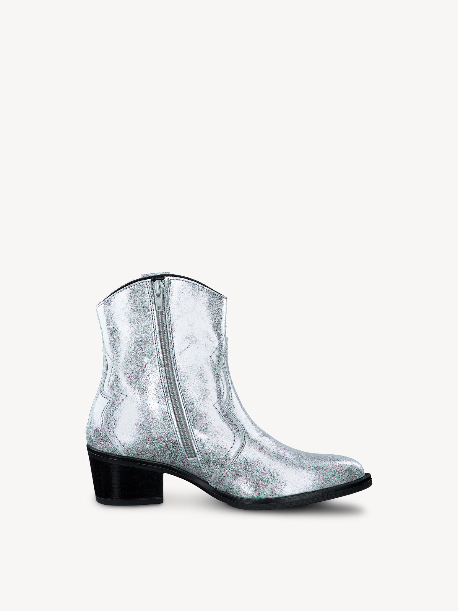 Bottes de cow-boy en cuir - argentés