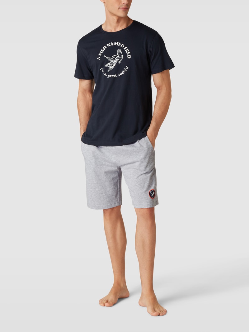 Sweatshorts in melierter Optik in mittelgrau meliert