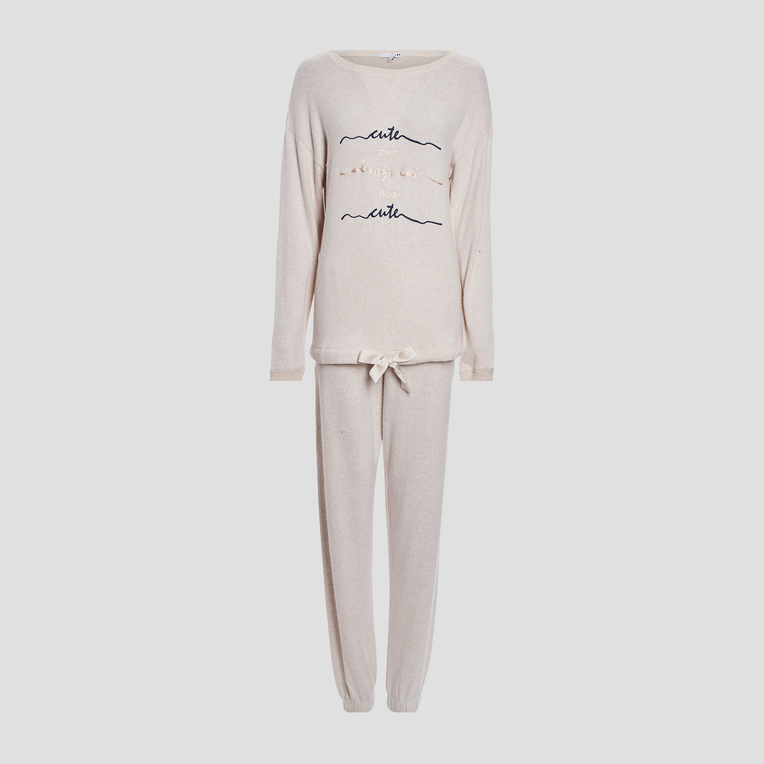 Ensemble pyjama 2 pièces ivoire femme | La Halle