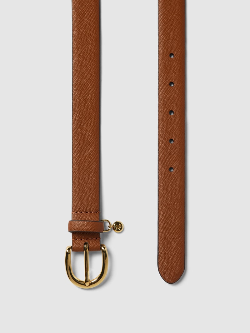 Ledergürtel mit feinem Strukturmuster Modell 'CHARM' in cognac