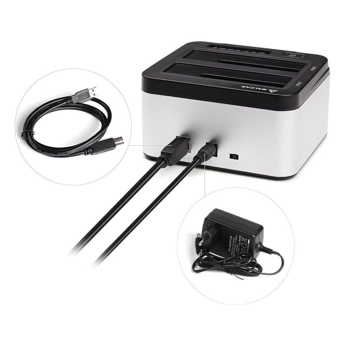 Salcar Festplatten-Dockingstation USB 3.0 Offline Klon Dockingstation
