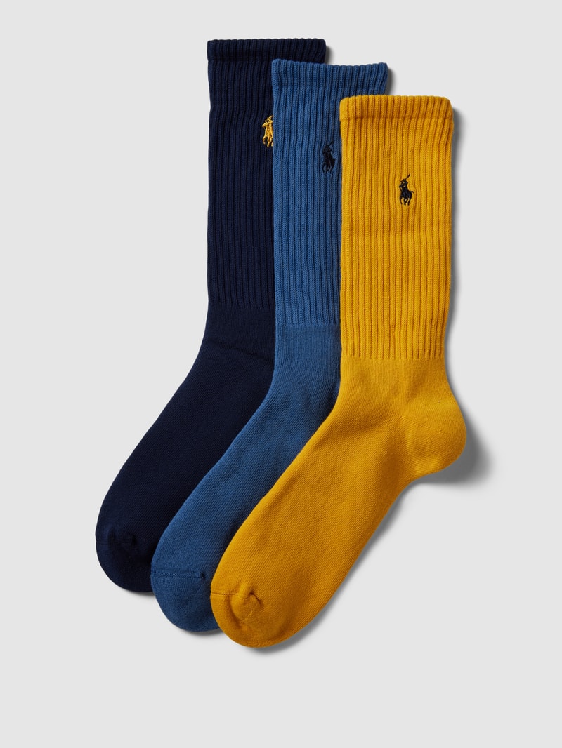 Socken mit Label-Print im 3er-Pack in gold