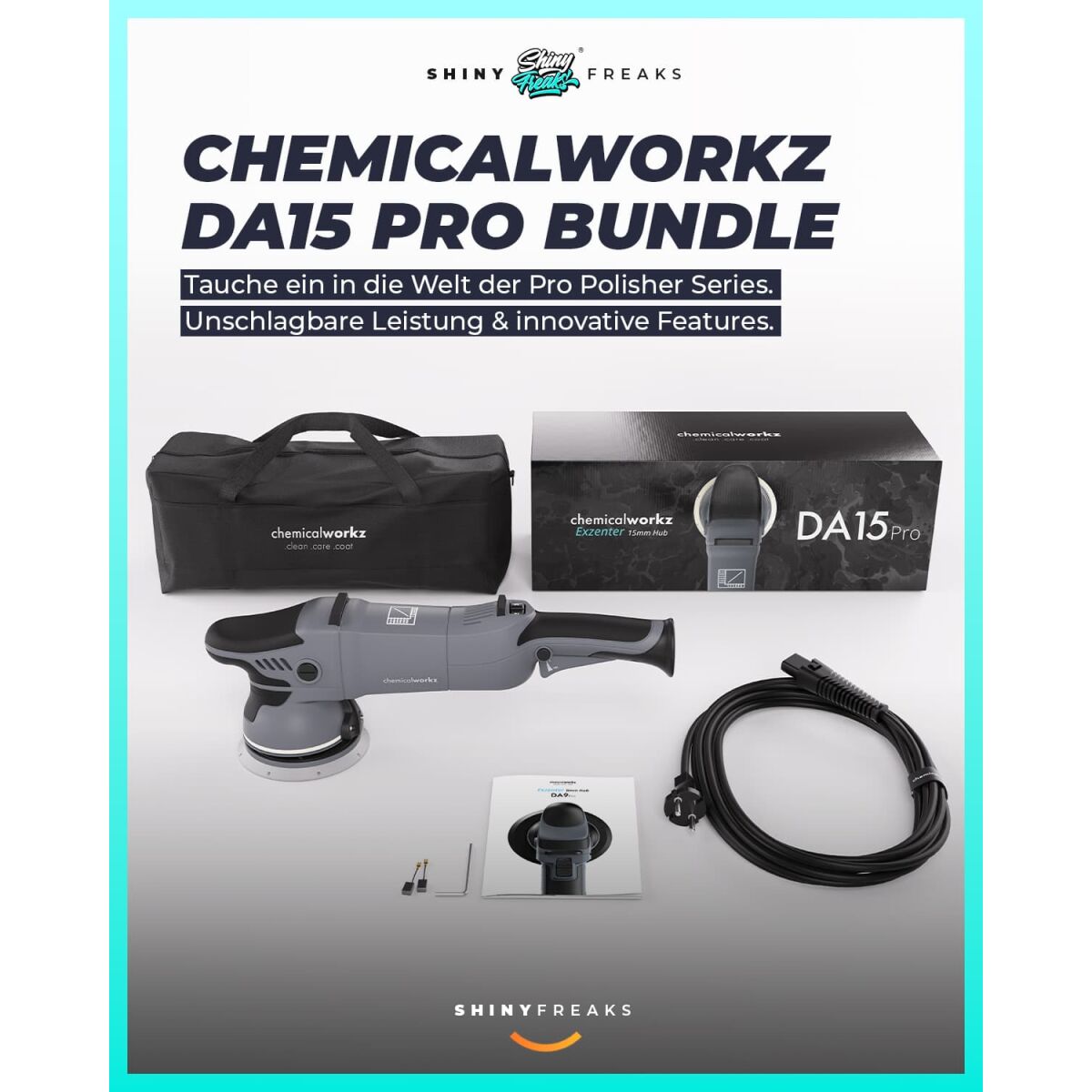 chemicalworkz DA15 Pro Poliermaschinen Set mit Sonax Polituren