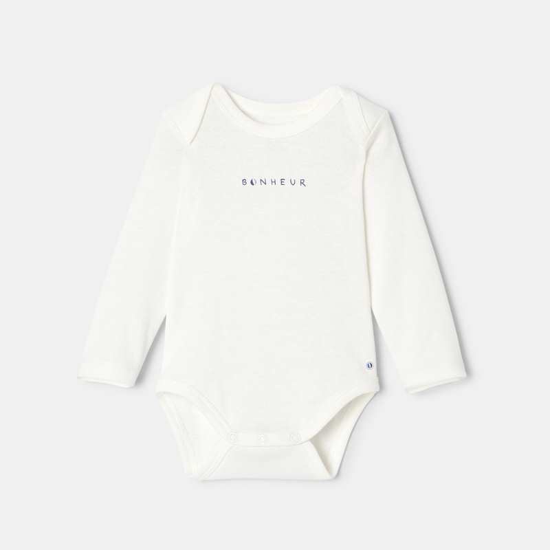 Lot de 3 bodies manches longues en coton bio bleu mixte Absorba