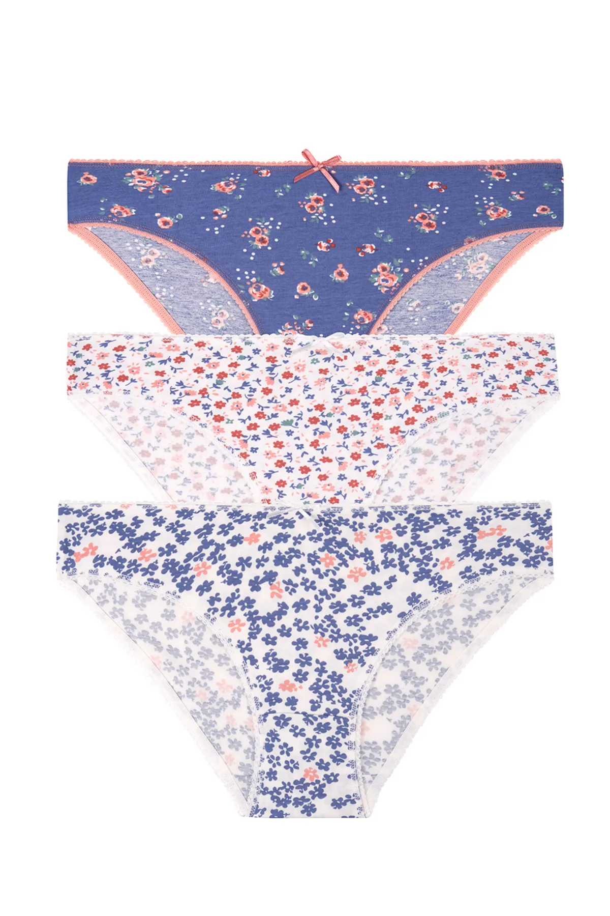 SUWEN  3-teiliges Slip-Höschen mit Muster