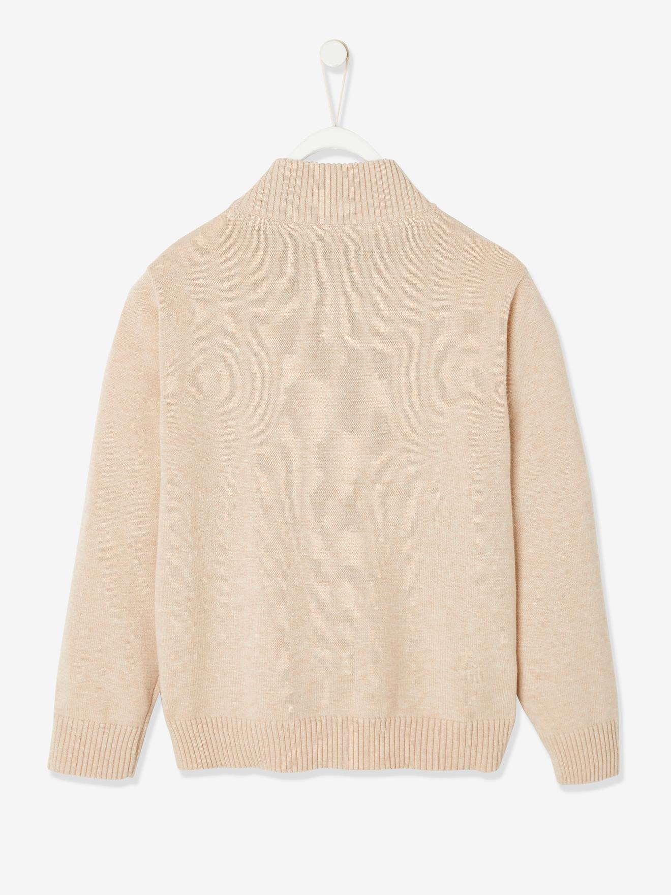Vertbaudet Jungen Cardigan, Stehkragen, personalisierbar - tanne