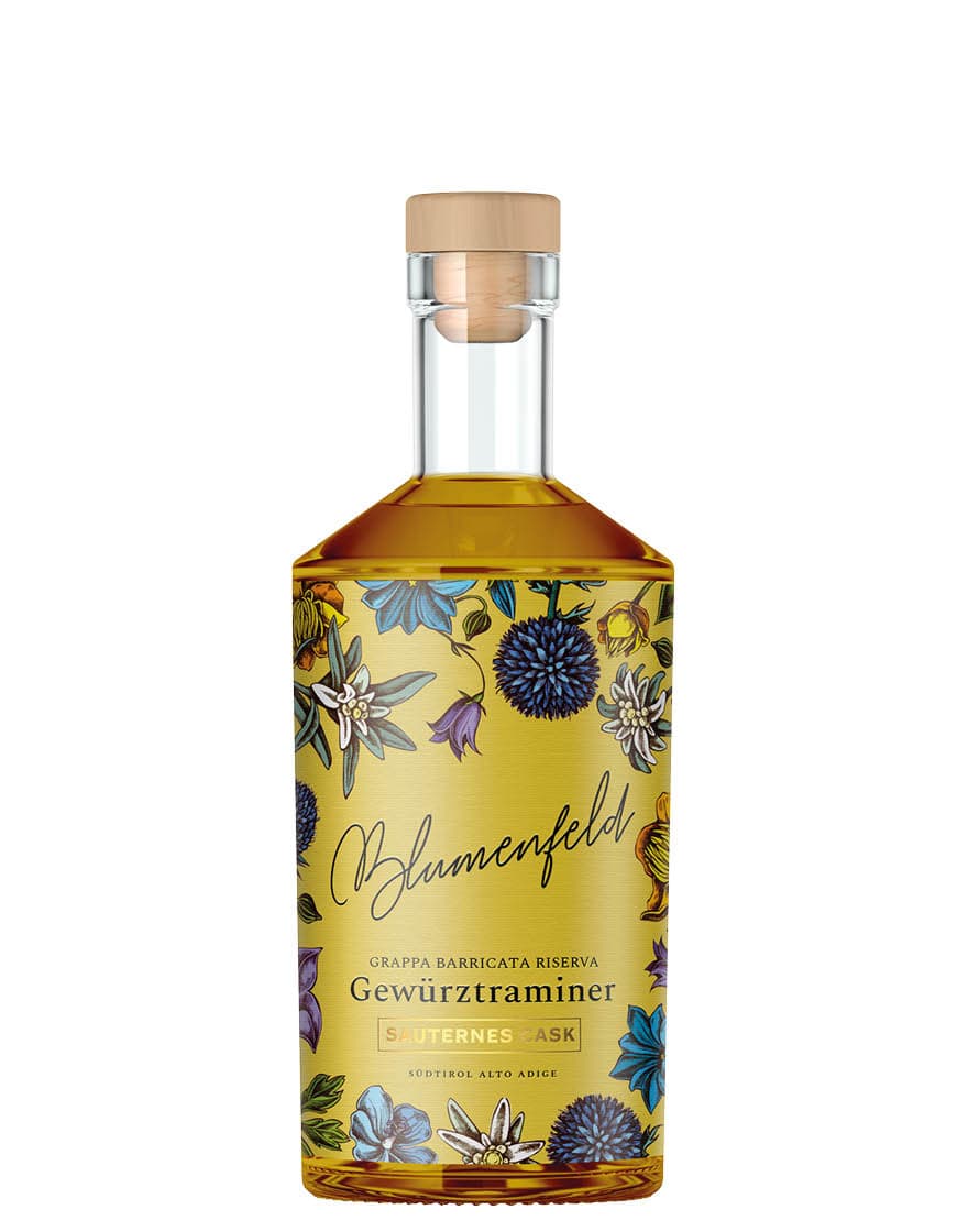 Grappa Barricata Riserva Gewürztraminer Sauternes Cask Blumenfeld 500 ㎖