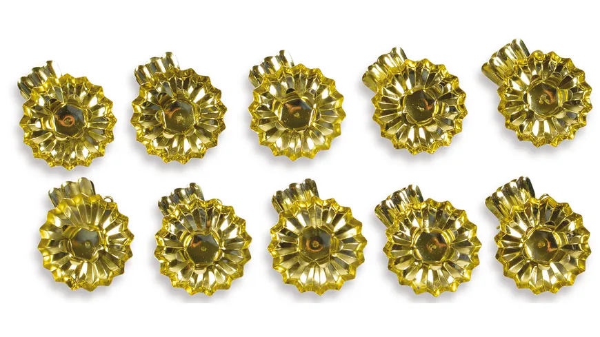 Riffelmacher Metall Baumkerzenhalter gold 10er Pack gold