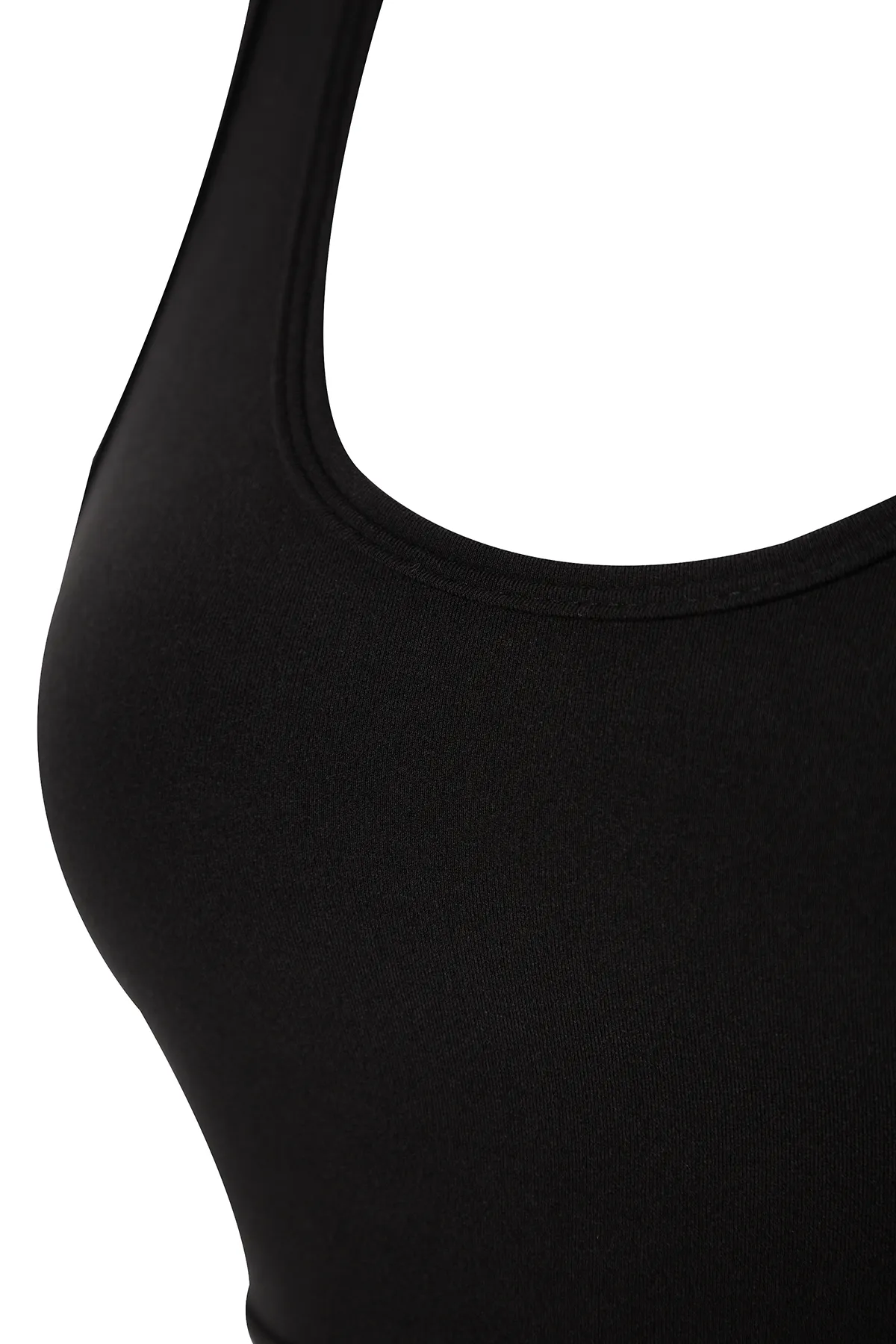 Trendyol Collection  Schwarzer, mittelstark stützender/formender Strick-Sport-BH mit Taschendetail auf der Rückseite THMAW24SS00003