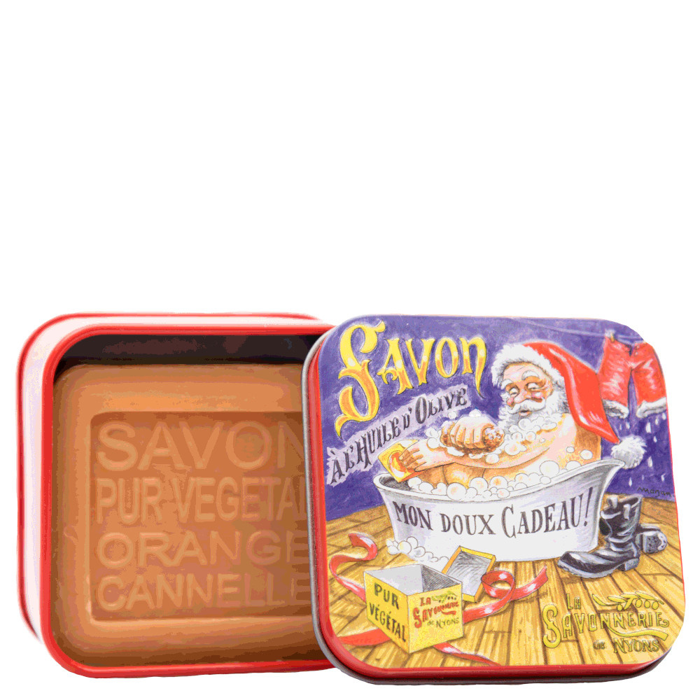 La savonnerie de nyons Savon 100g Orange-Cannelle et Boîte Métal Bain Savon