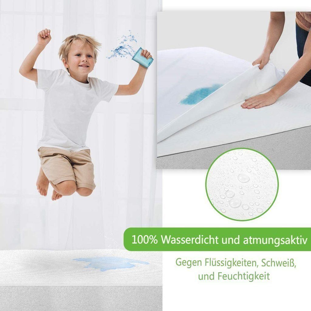 Matratzenschoner TVIRD, wasserdichte Matratzenauflage aus Bambusfaser 200x135 cm