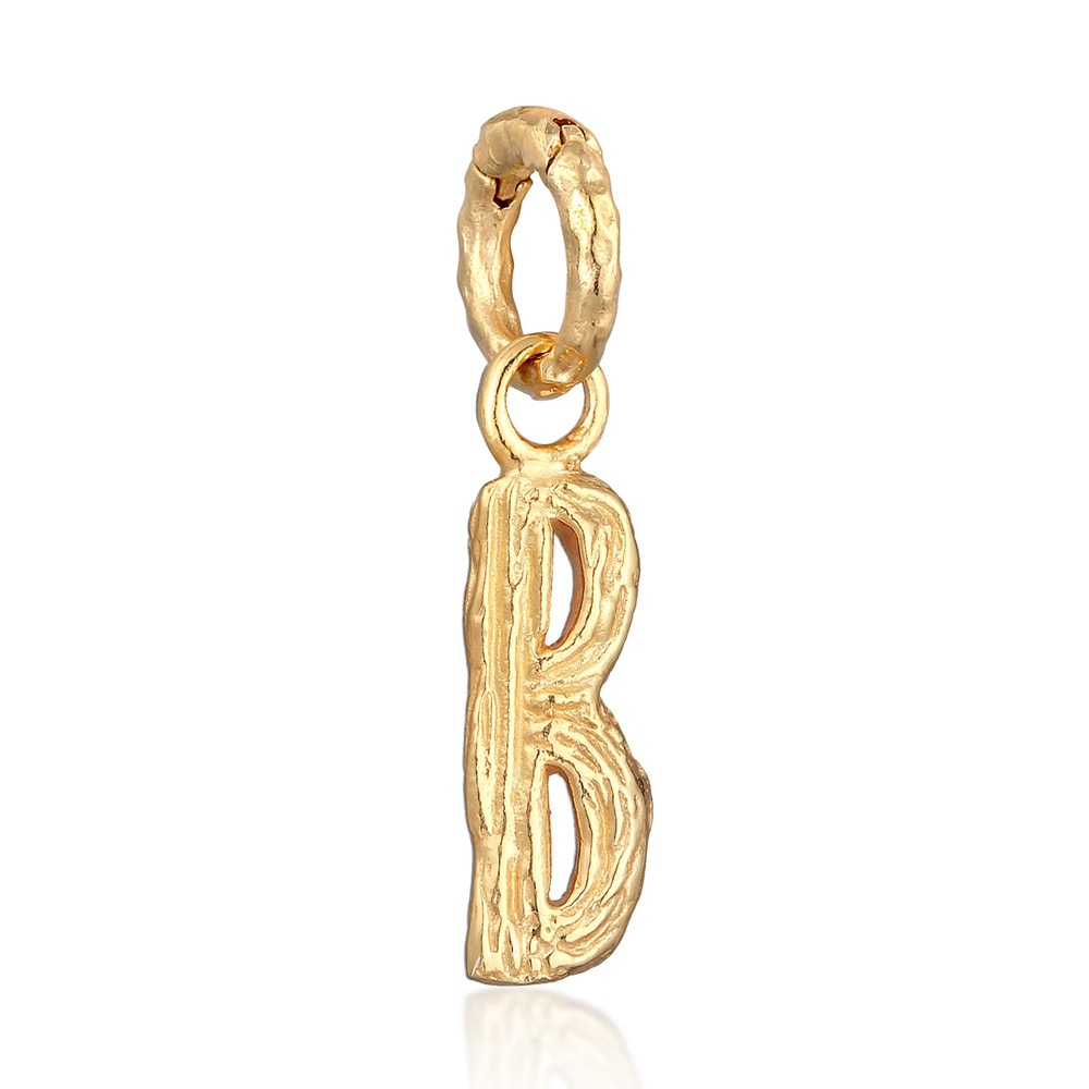 Elli Elli Pendentif Femmes Lettre B Look Organique en argent sterling 925 plaqué or Pendentif