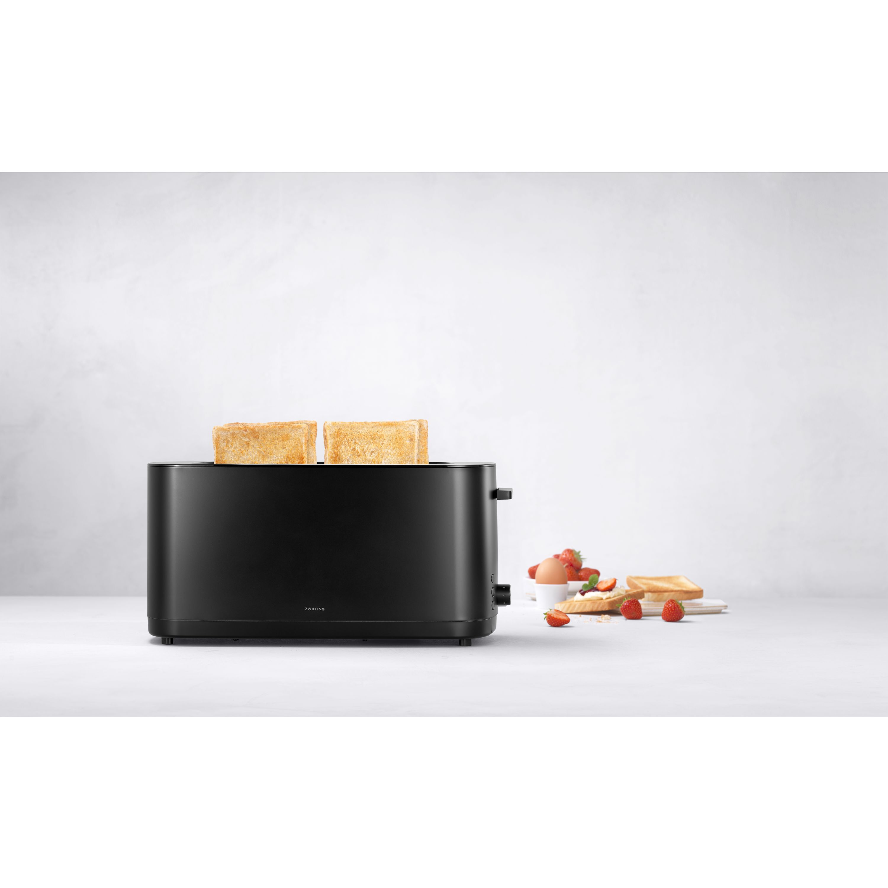 Toaster, 2 Schlitze lang, Schwarz