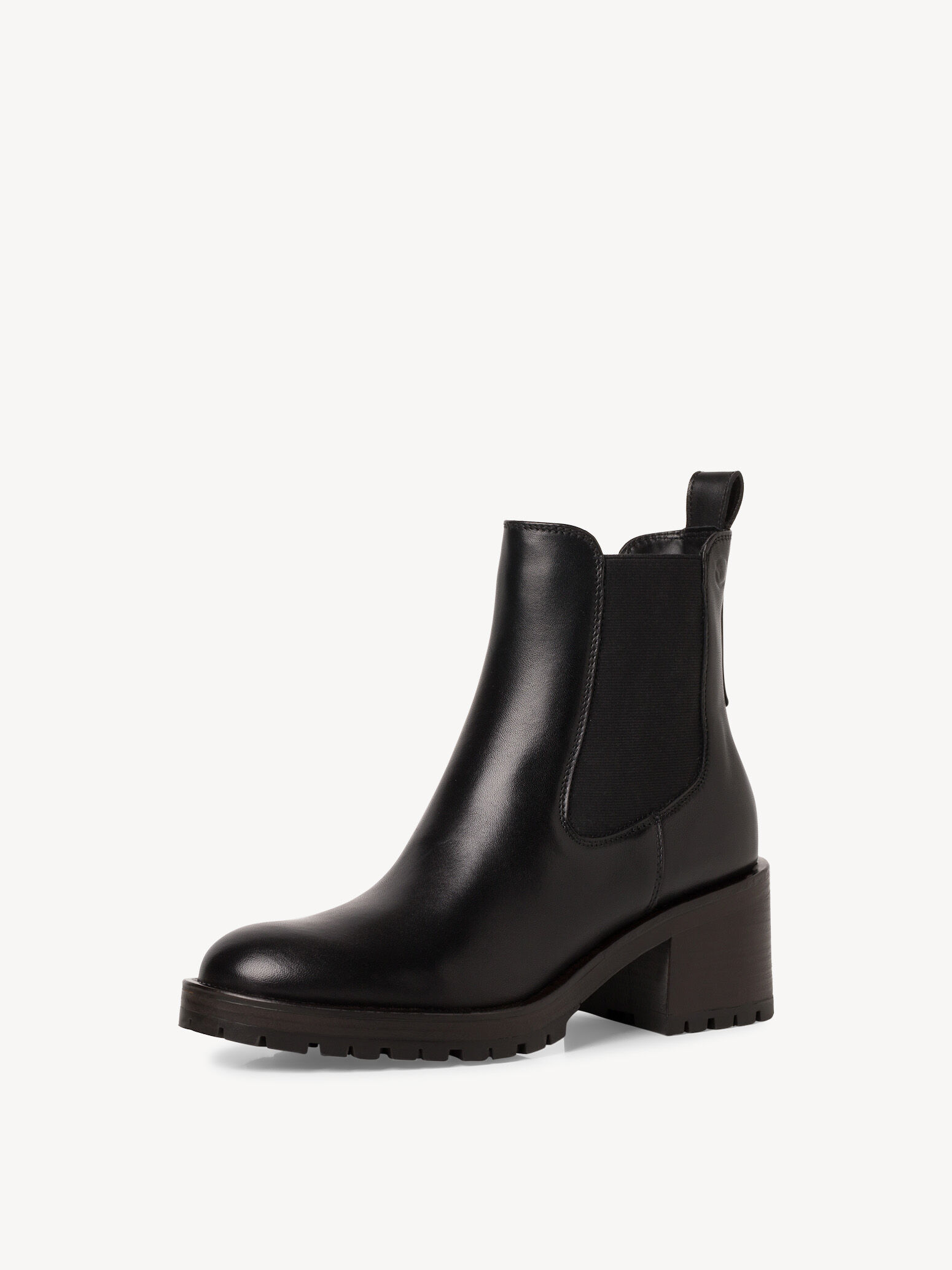Bottine Chelsea en cuir - noir