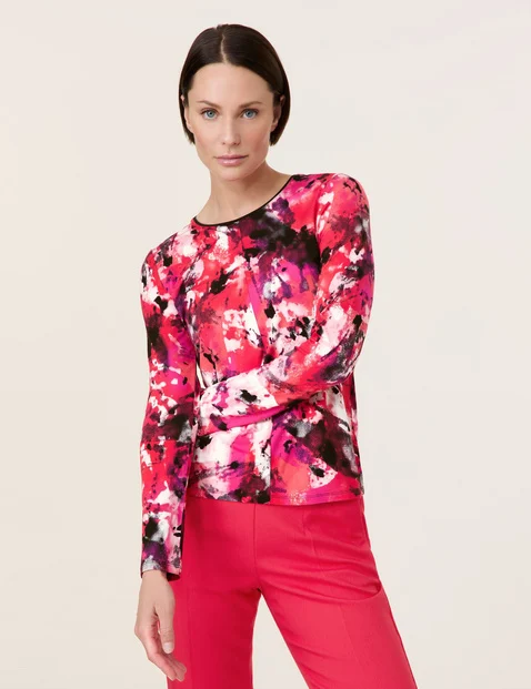 Longsleeve mit abstraktem Print