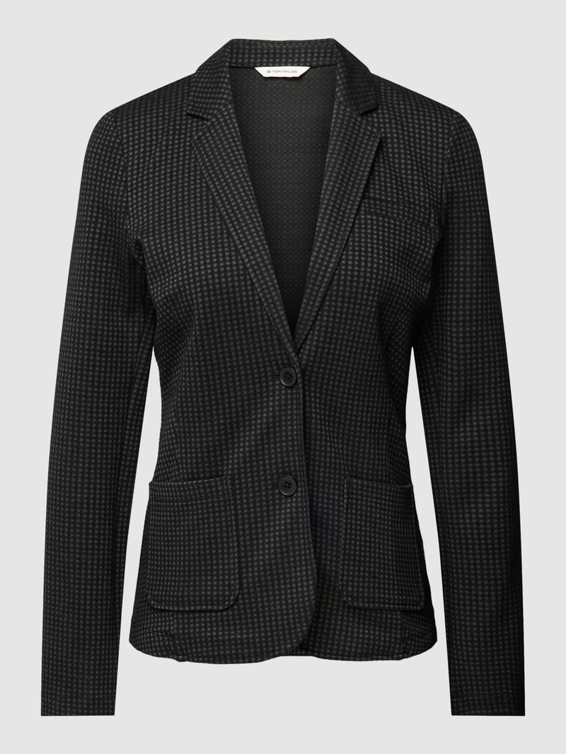Blazer mit Karomuster in schwarz