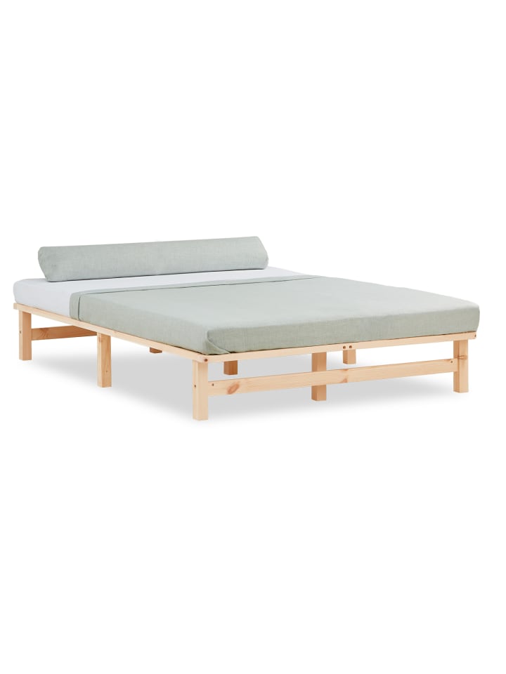 Homestyle4u Palettenbett 140x200 mit Lattenrost in Braun günstig kaufen