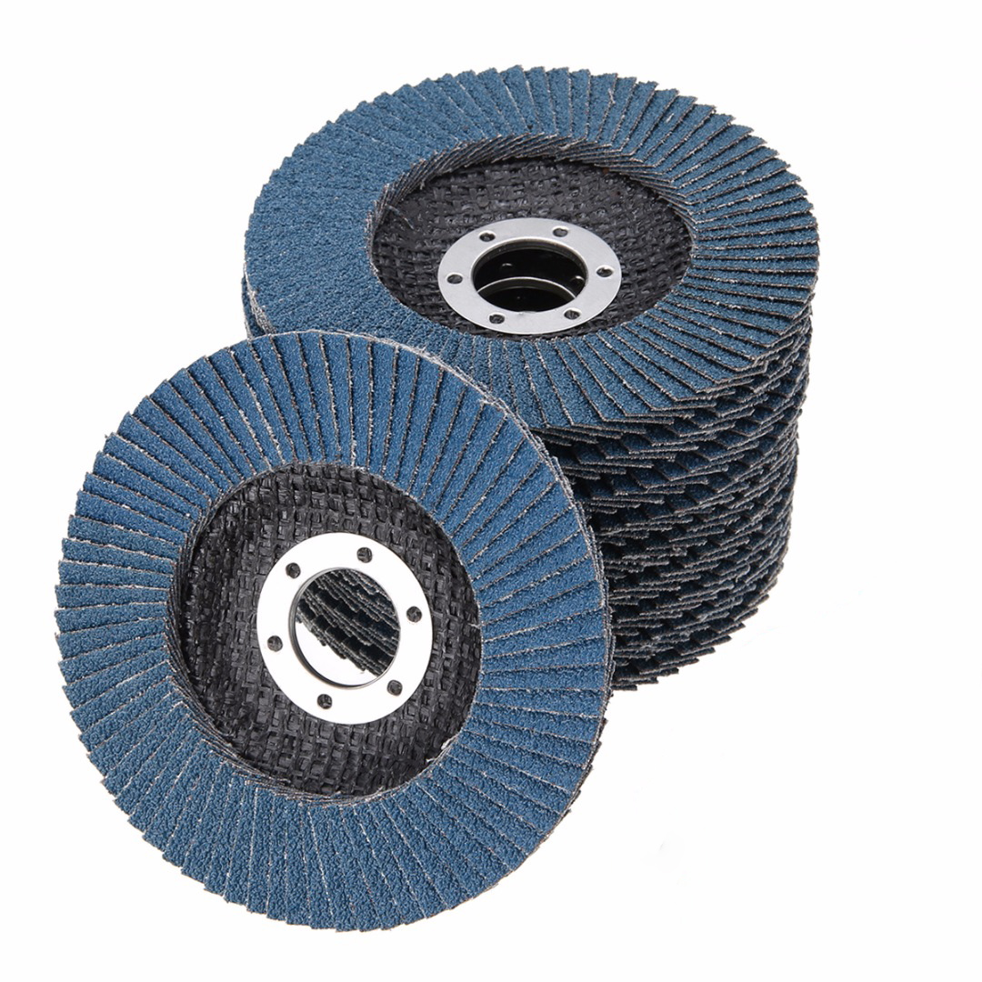 Vago-Tools 5x Fächerschleifscheiben 115mm flach Körnung 40 Blau Lamellenscheiben