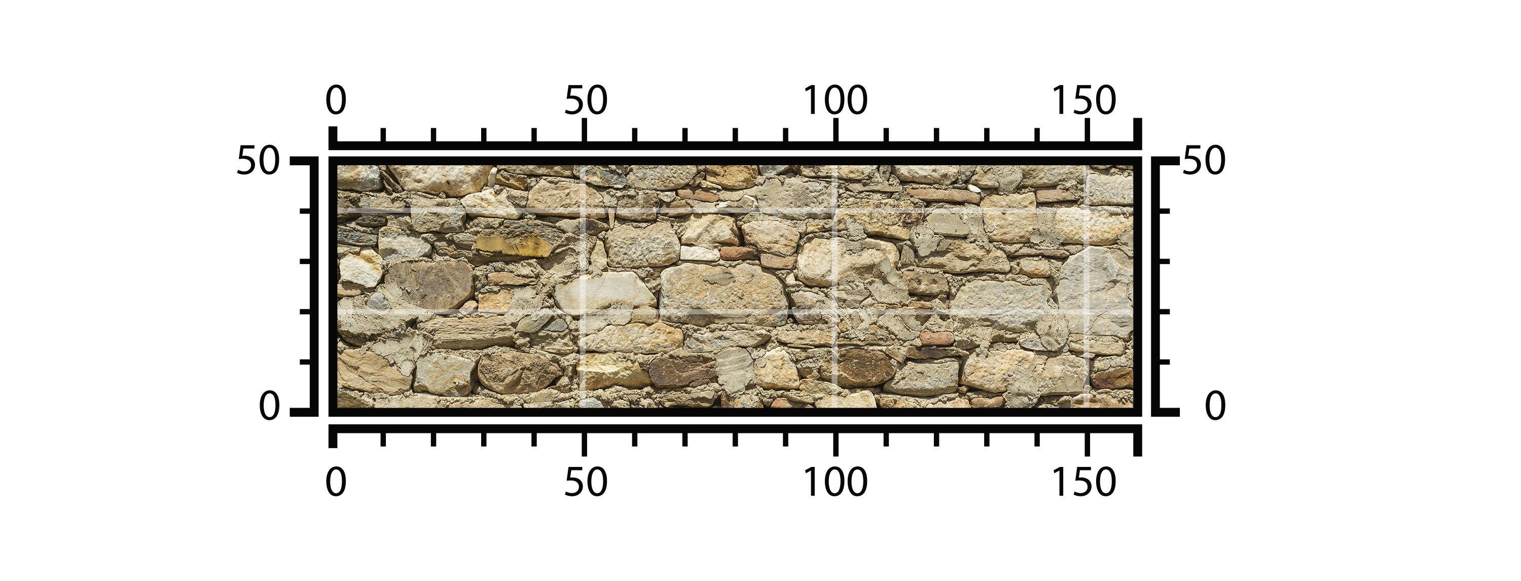wandmotiv24 Küchenrückwand Alte Steinmauer, (1-tlg), Premium Hartschaum Nischenrückwand in versch. Größen
