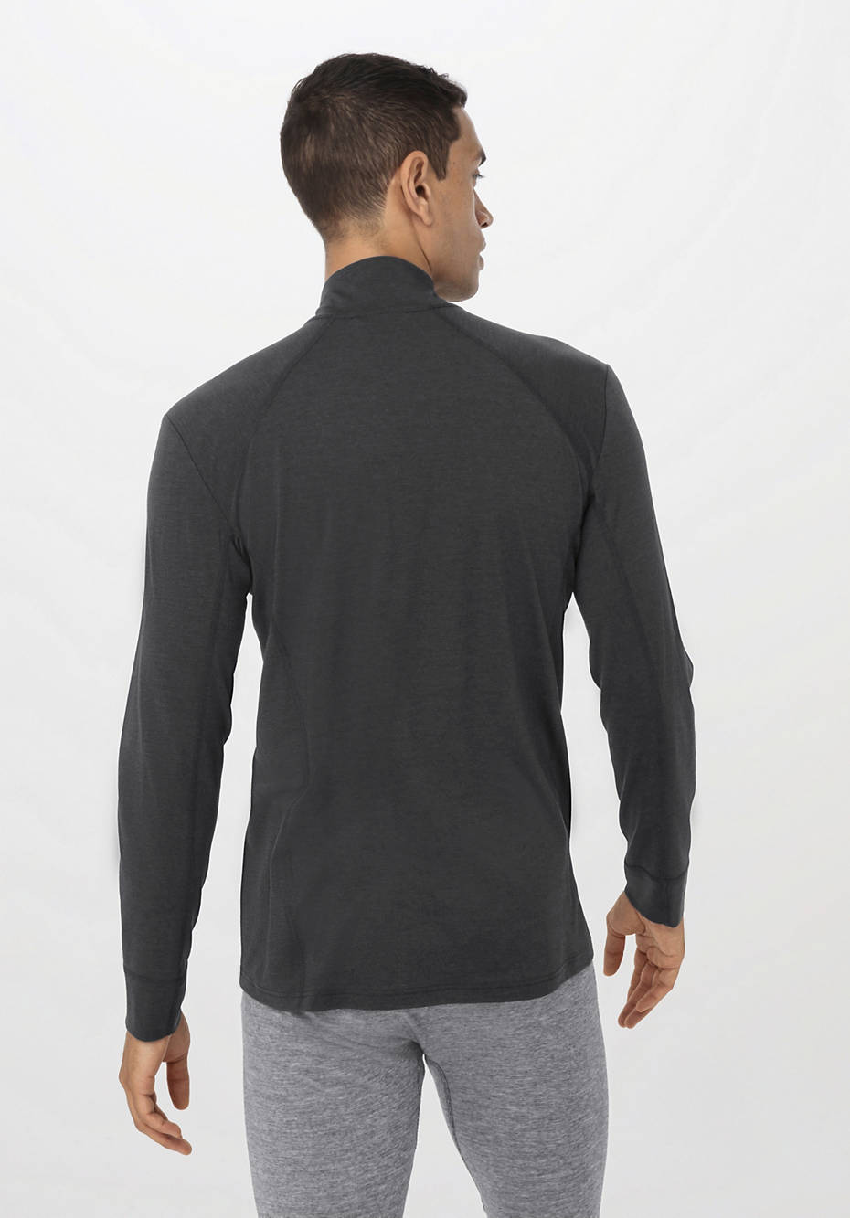 Langarm-Shirt Slim Fit aus Bio-Merinowolle mit Seide
