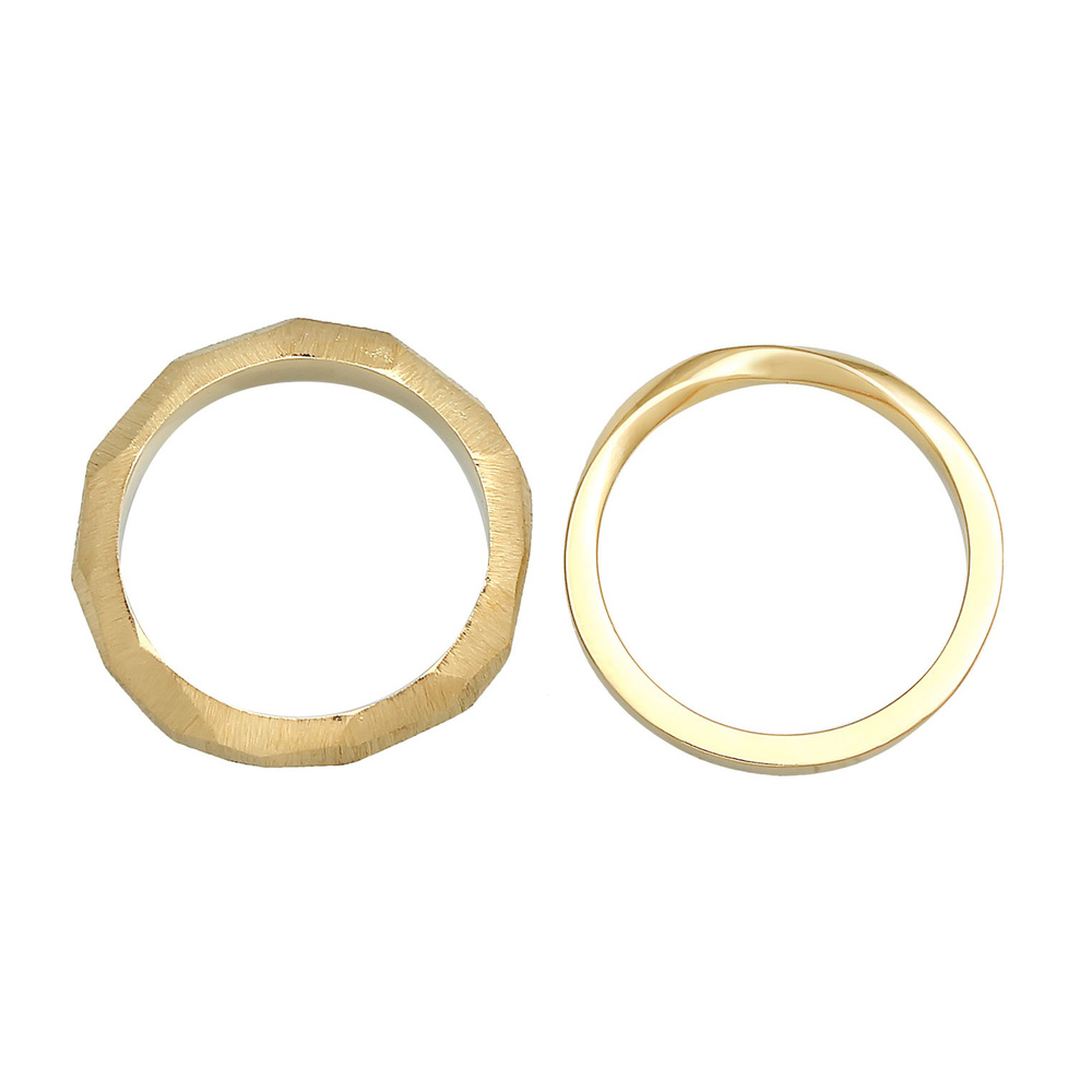 Elli PREMIUM Elli PREMIUM Bague Bague pour dames Duo Tendance de base à la structure torsadée  Bague