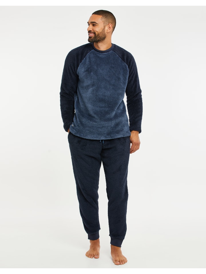 Threadbare Schlafanzug THB LW - Cube Lounge Set in Denim Blue / Navy günstig kaufen