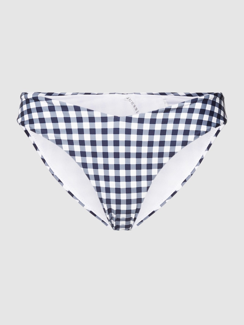 Bikini-Slip mit Karomuster in marineblau