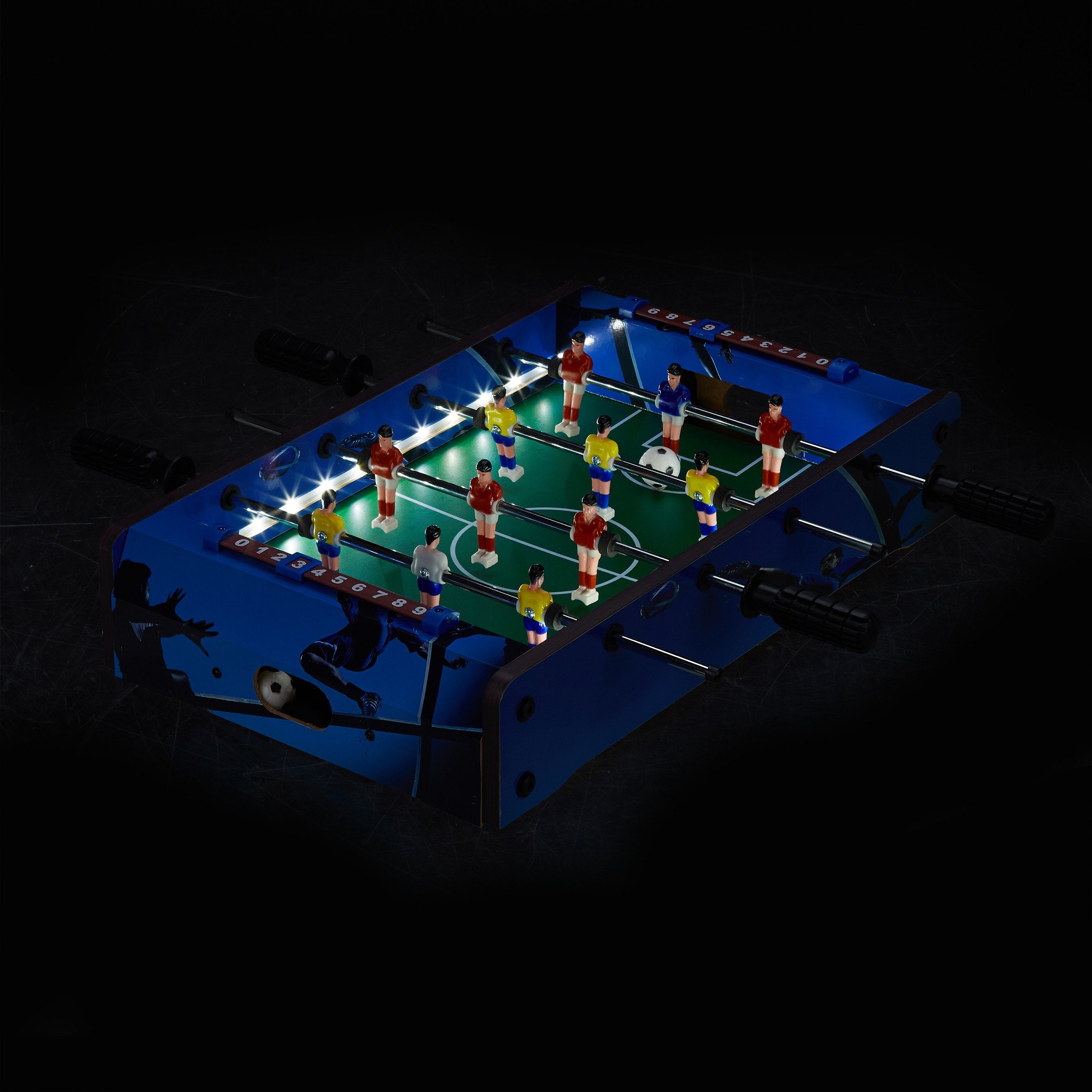 relaxdays Mini-Tischkicker Tischkicker LED