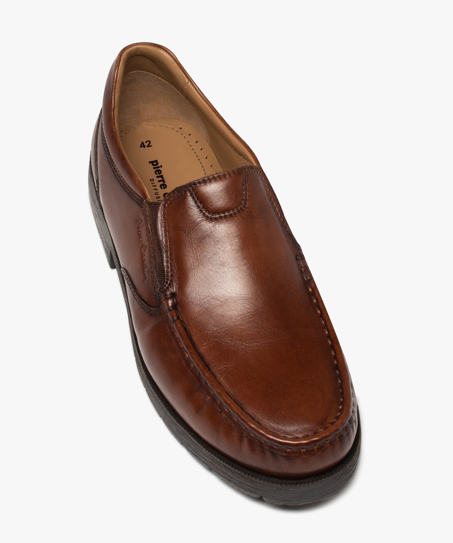 Mocassins homme unis à talon plat - Pierre Cardin marron | GEMO