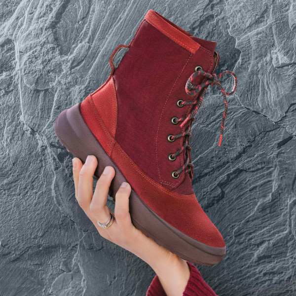 KUSABI Schnürboots - Merlot/Kombi