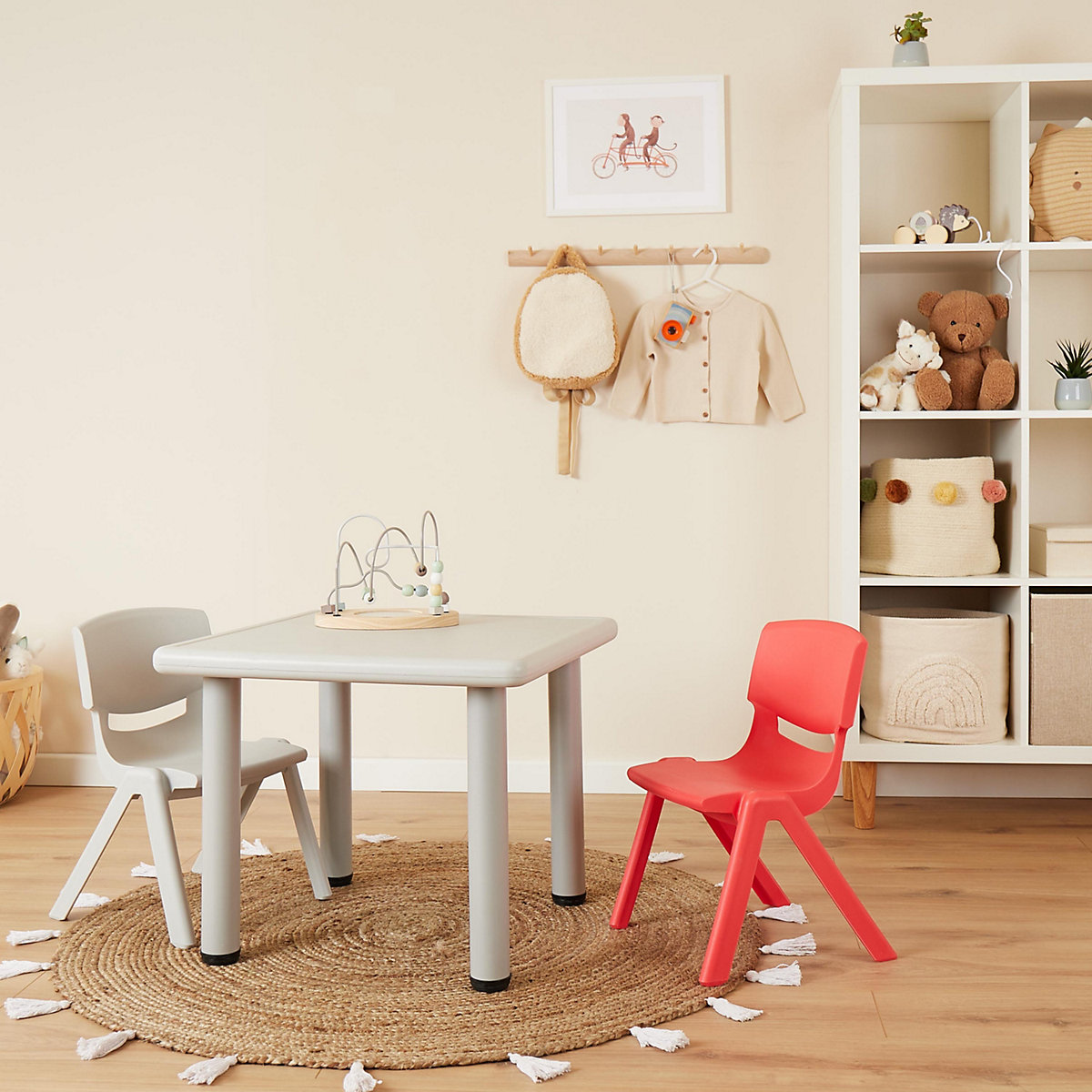 Kinderstuhl bis 80kg belastbar stapelbar kippsicher für Innen & Außen Stuhl Rot Kinderstühle