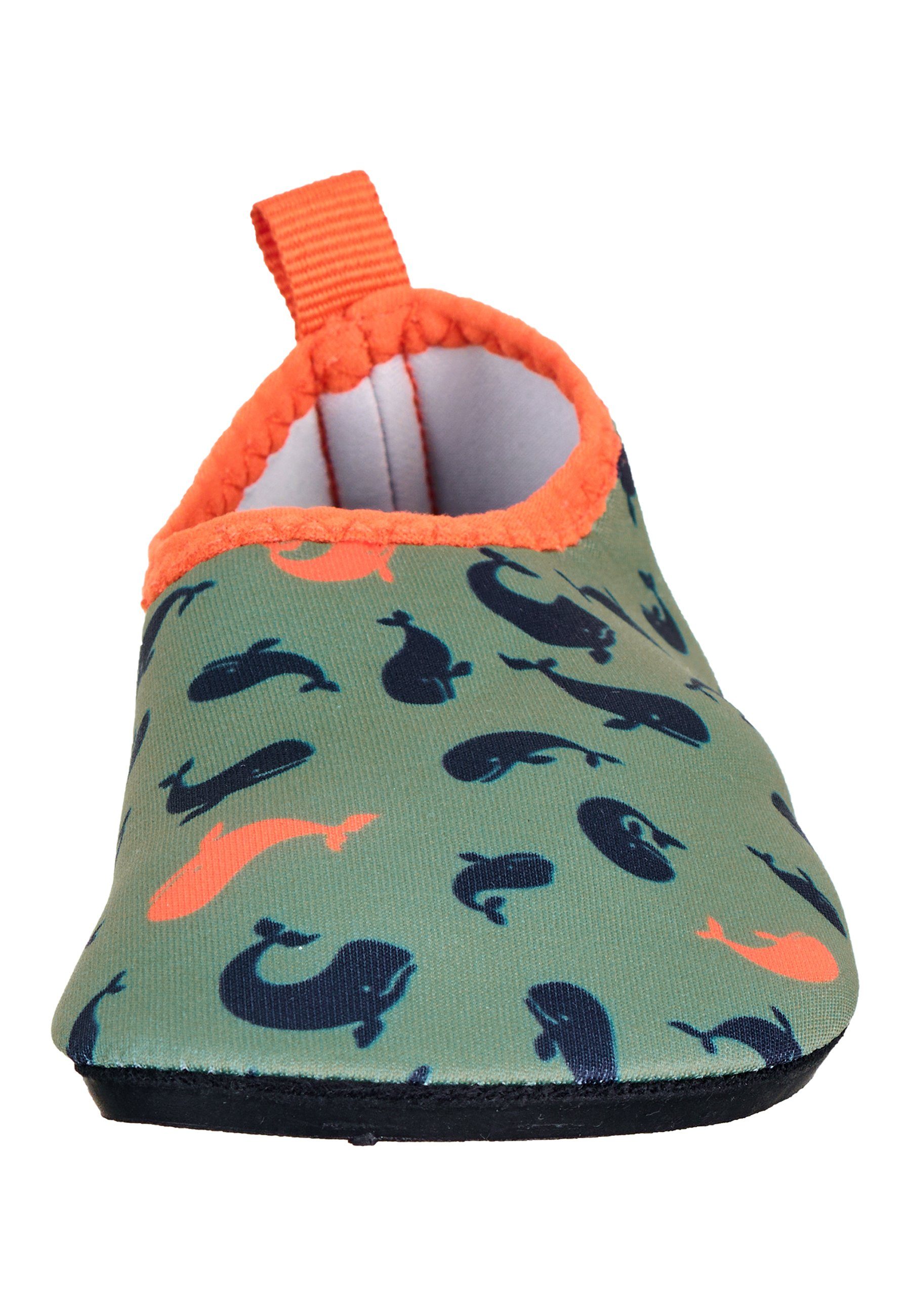 Sterntaler® Badeanzug Aquaschuh Wale Badeschuh Kinder - Aquaschuhe Kinder in Grün bedruckt mit Motiv Wale - Kinder Badeschuhe aus Neopren mit rutschfester Sohle - Badeschuh Junge - Anti-Rutsch-Sohle