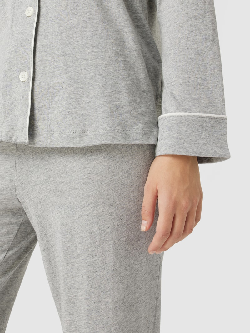 Pyjama aus Baumwoll-Modal-Mix in mittelgrau