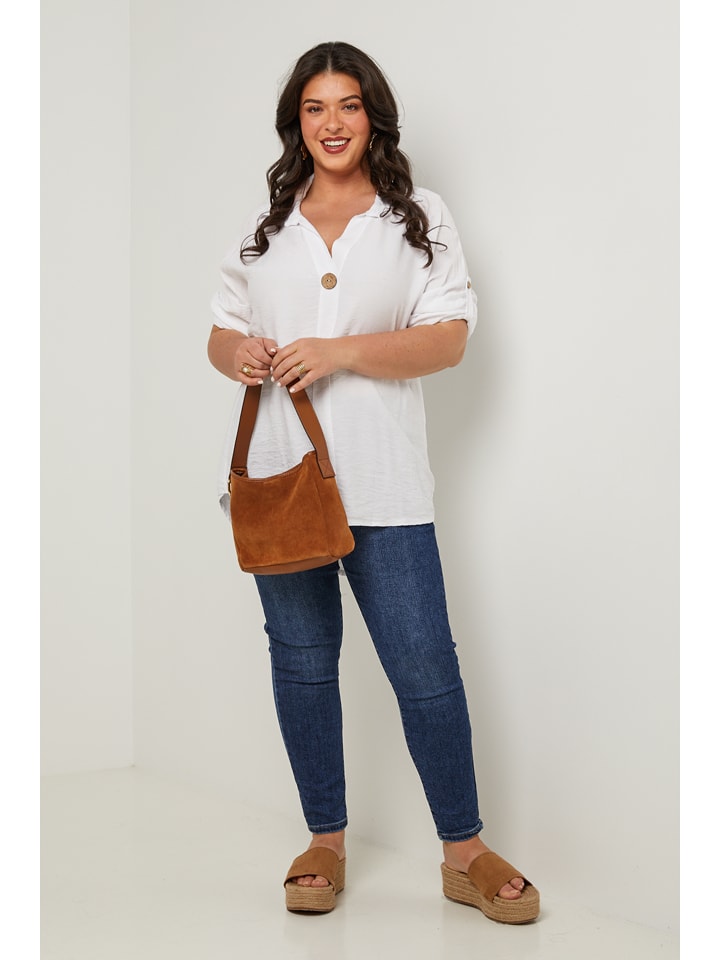 Curvy Lady Bluse in Weiß günstig kaufen