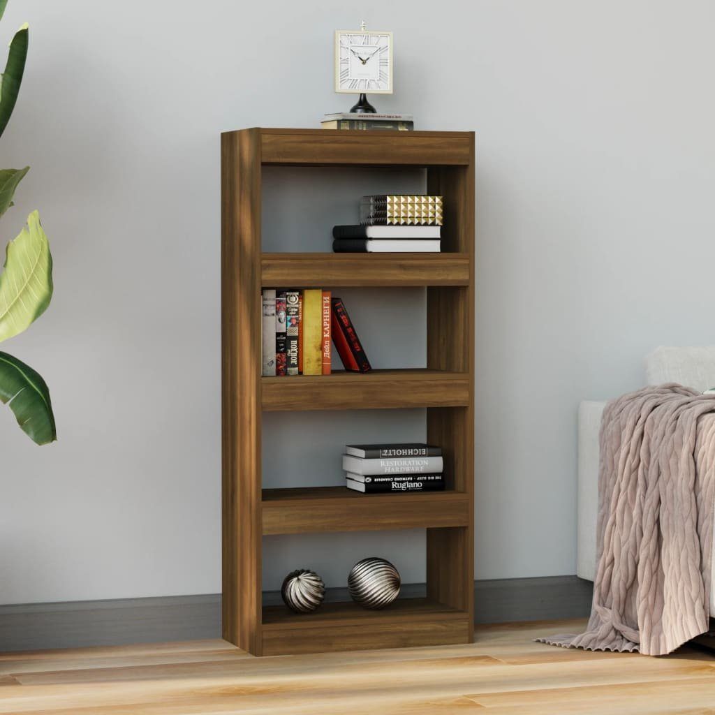 vidaXL Bücherregal Bücherregal/Raumteiler Braun Eichen-Optik Holzwerkstoff, 1-tlg.