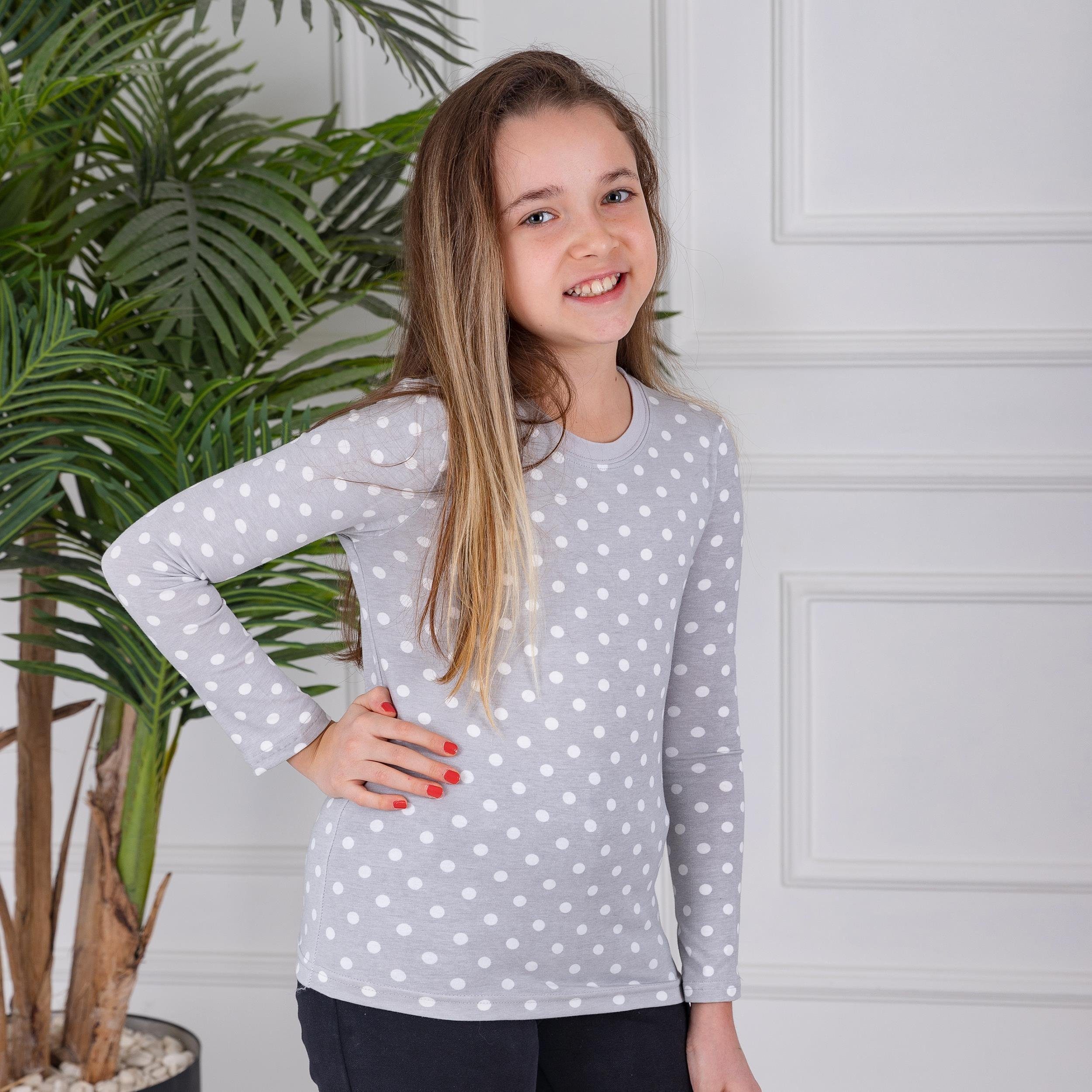 LOREZA Unterhemd 3er Pack Kinder Mädchen Langarmshirts Unterhemden Body Shirt (Set, 3-St)