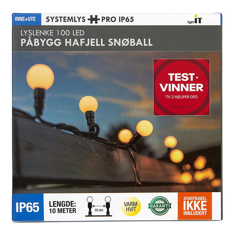 Light IT Systemlyslenke Snøball Påbygg, 100 LED