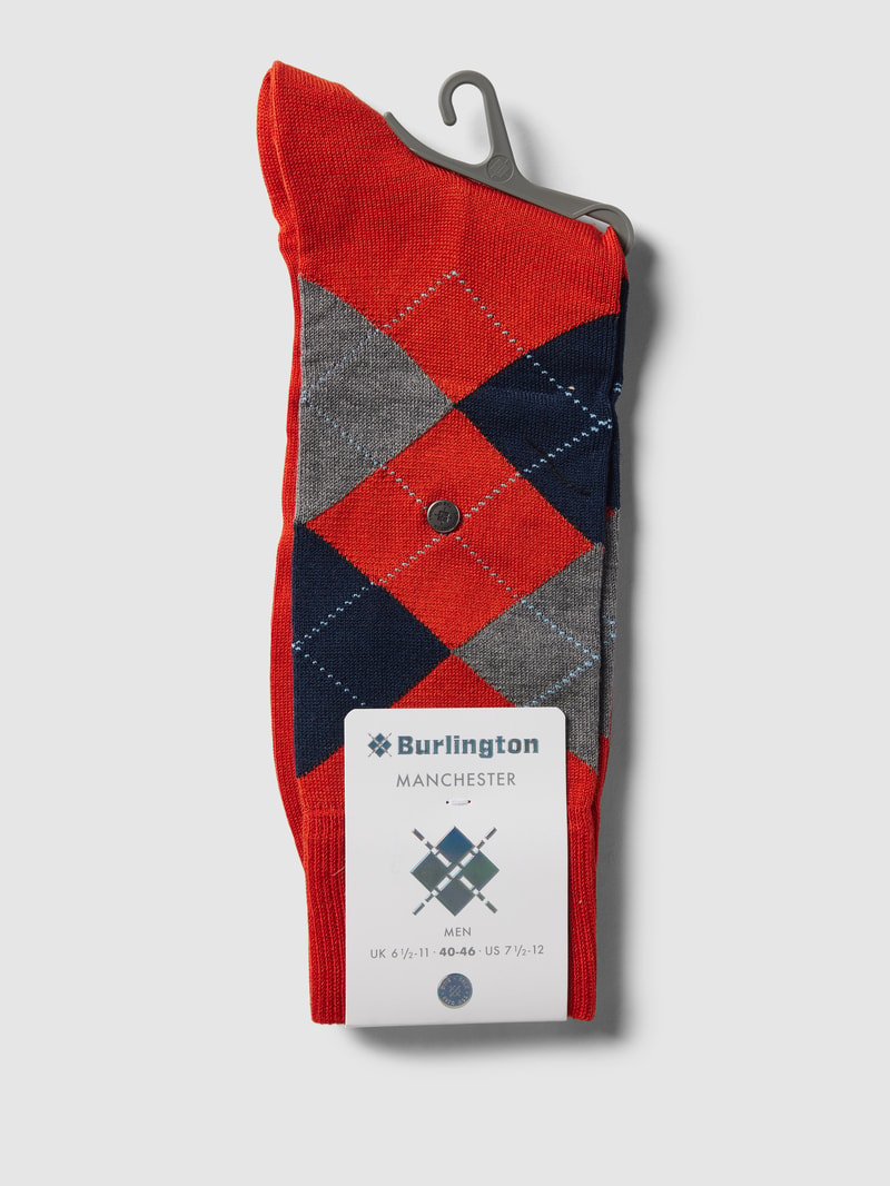 Socken mit Label-Print Modell 'MANCHESTER' in rostrot