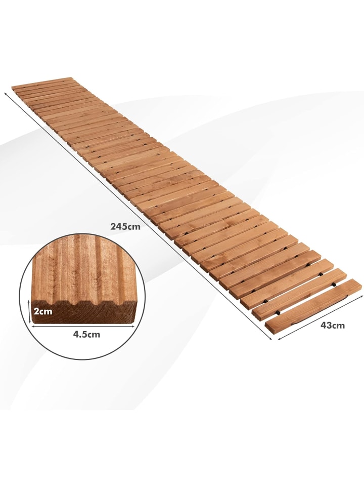 COSTWAY Rollweg Gartenweg 245 cm in Hellbraun günstig kaufen onesize