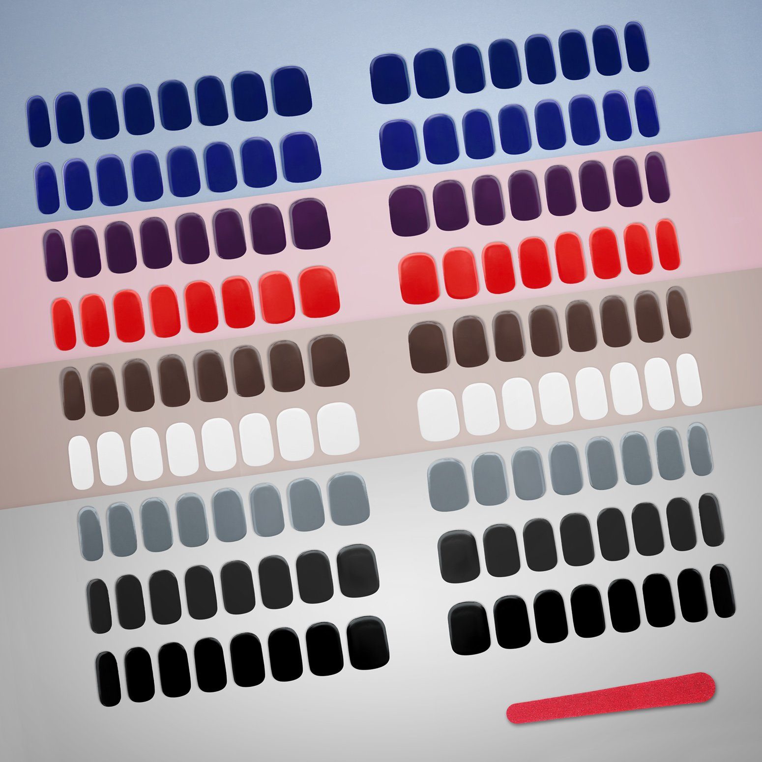 MyBeautyworld24 Nageldesign Zubehör Nagelsticker im Set 9 Farben Nagelfolie Nagellack zum aufkleben, 9-tlg.
