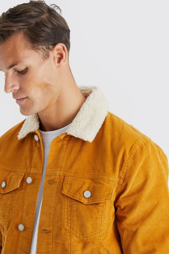 Tall Cord-Jacke mit Borg-Kragen