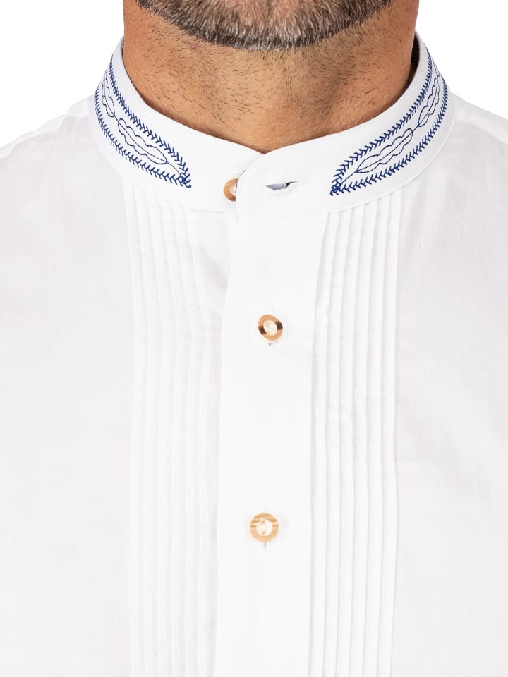 Almsach Stehkragenhemd LF928-CO in weiß-jeans günstig kaufen