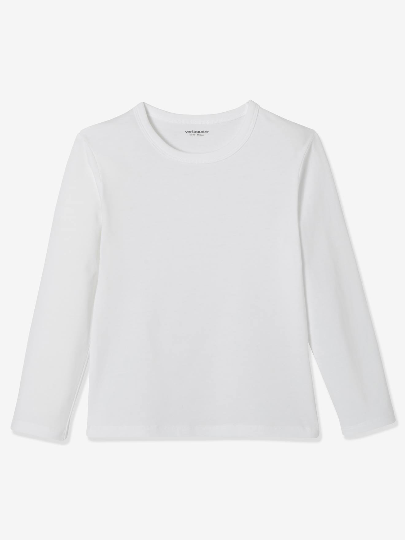 Lot de 3 T-shirts garçon manches longues BASICS lot camaieu blanc