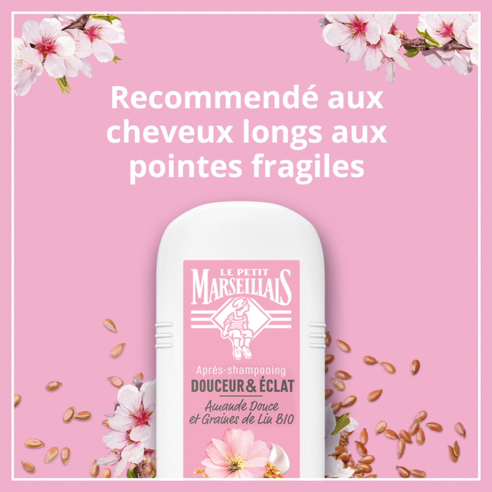 le petit marseillais Après-Shampooing Douceur & Eclat, Amande Douce BIO & Graines de Lin BIO Après-Shampooing