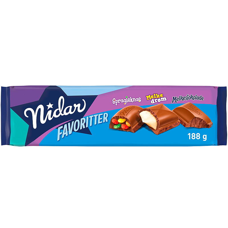 Nidar Nidar sjokoladeplate 188 g Blå